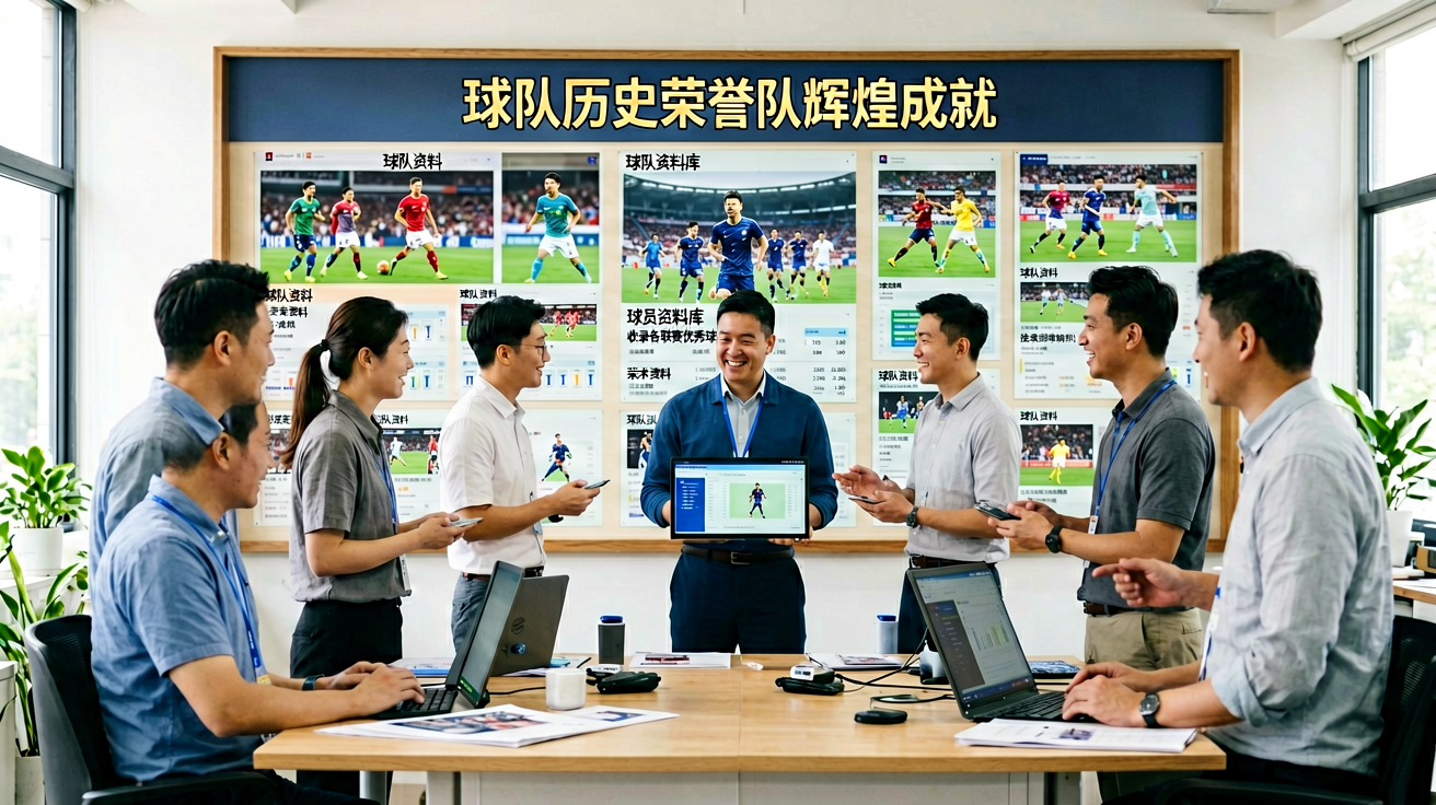 球队历史荣誉展示墙记录球队辉煌成就